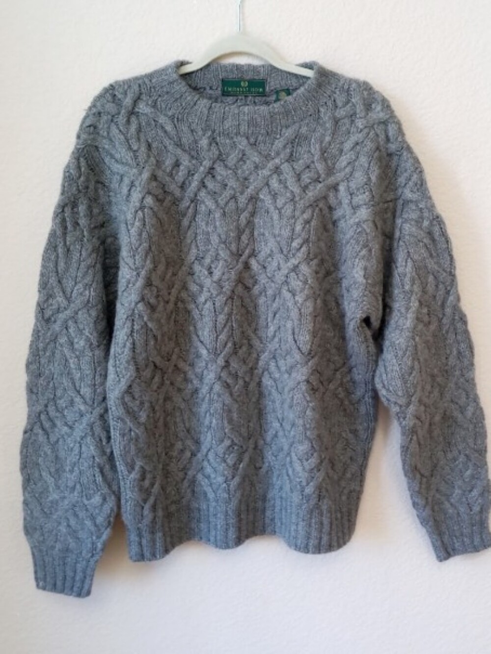 Embassy Row vintage 1990s Shetland wool gray chunky sweater
